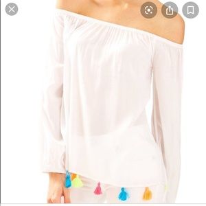 Lilly Pulitzer White tassel top